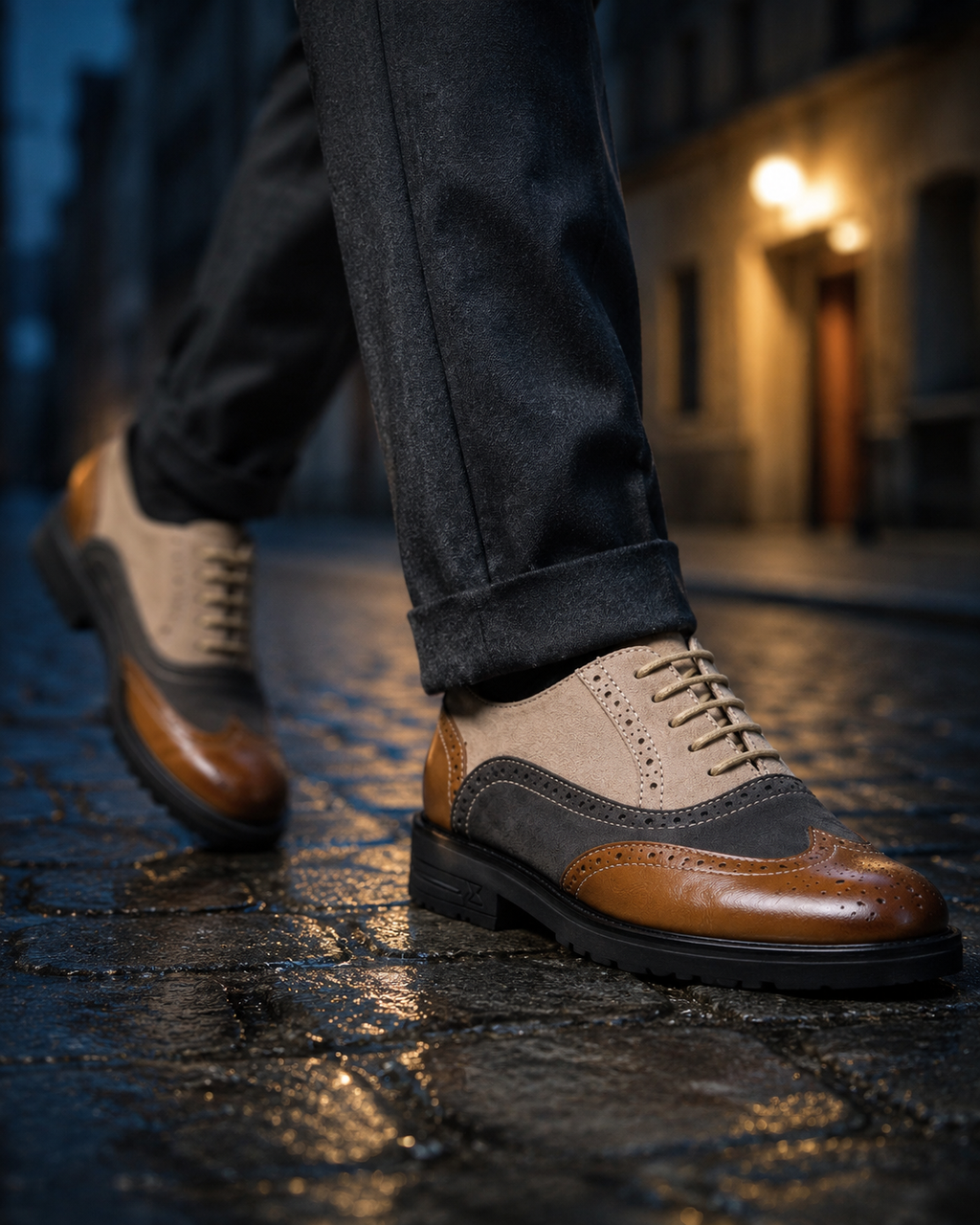 Parma Two-Tone Leather Derby