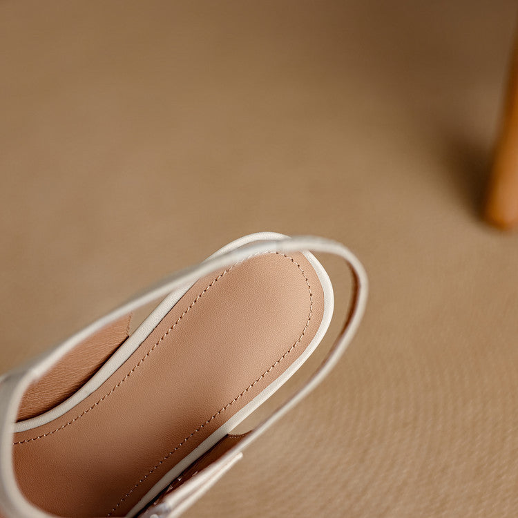 Bela Genuine Leather Cutout Slingback Heels