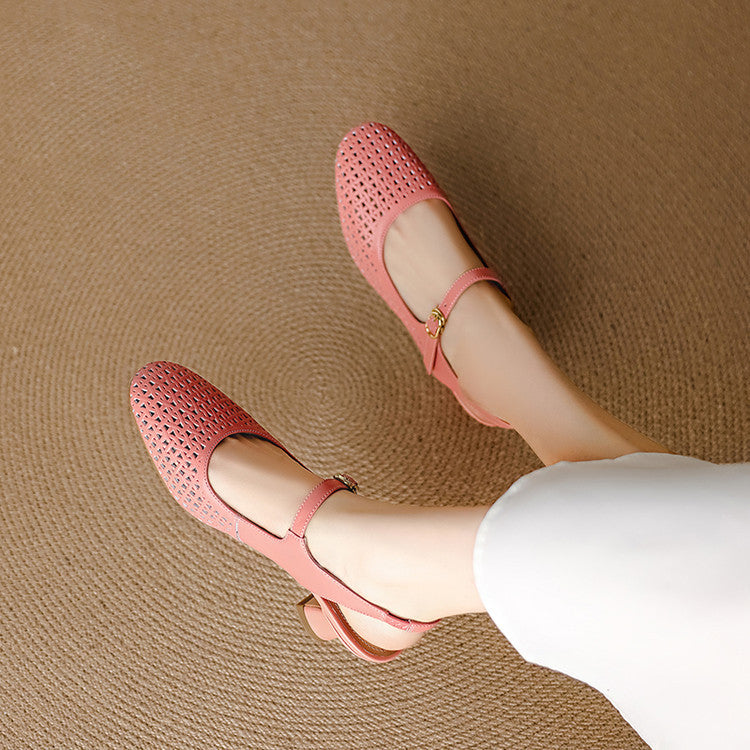 Bela Genuine Leather Cutout Slingback Heels