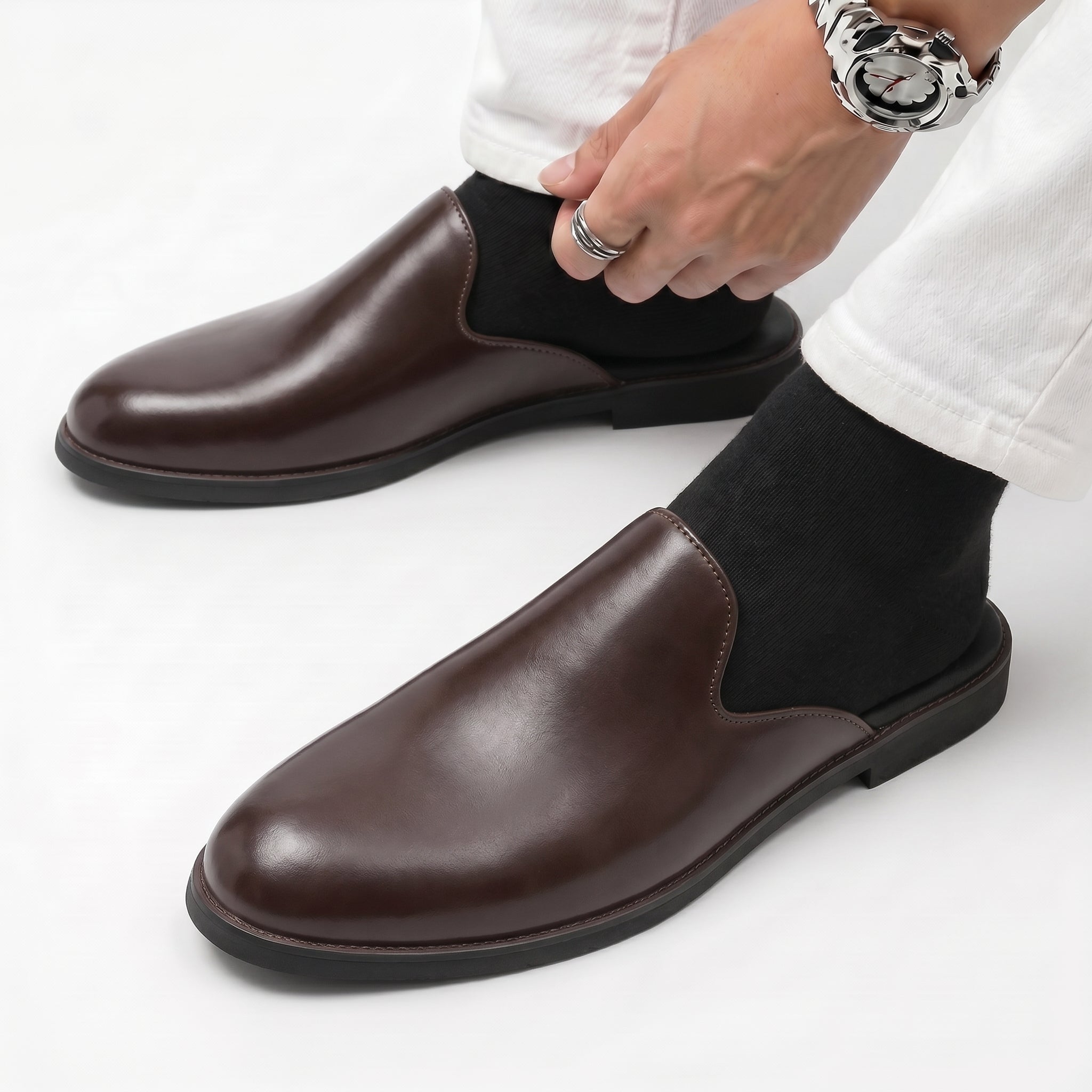 Rossi Patent Leather Mules