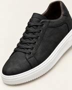 The Savona in Black, embossed leather detail