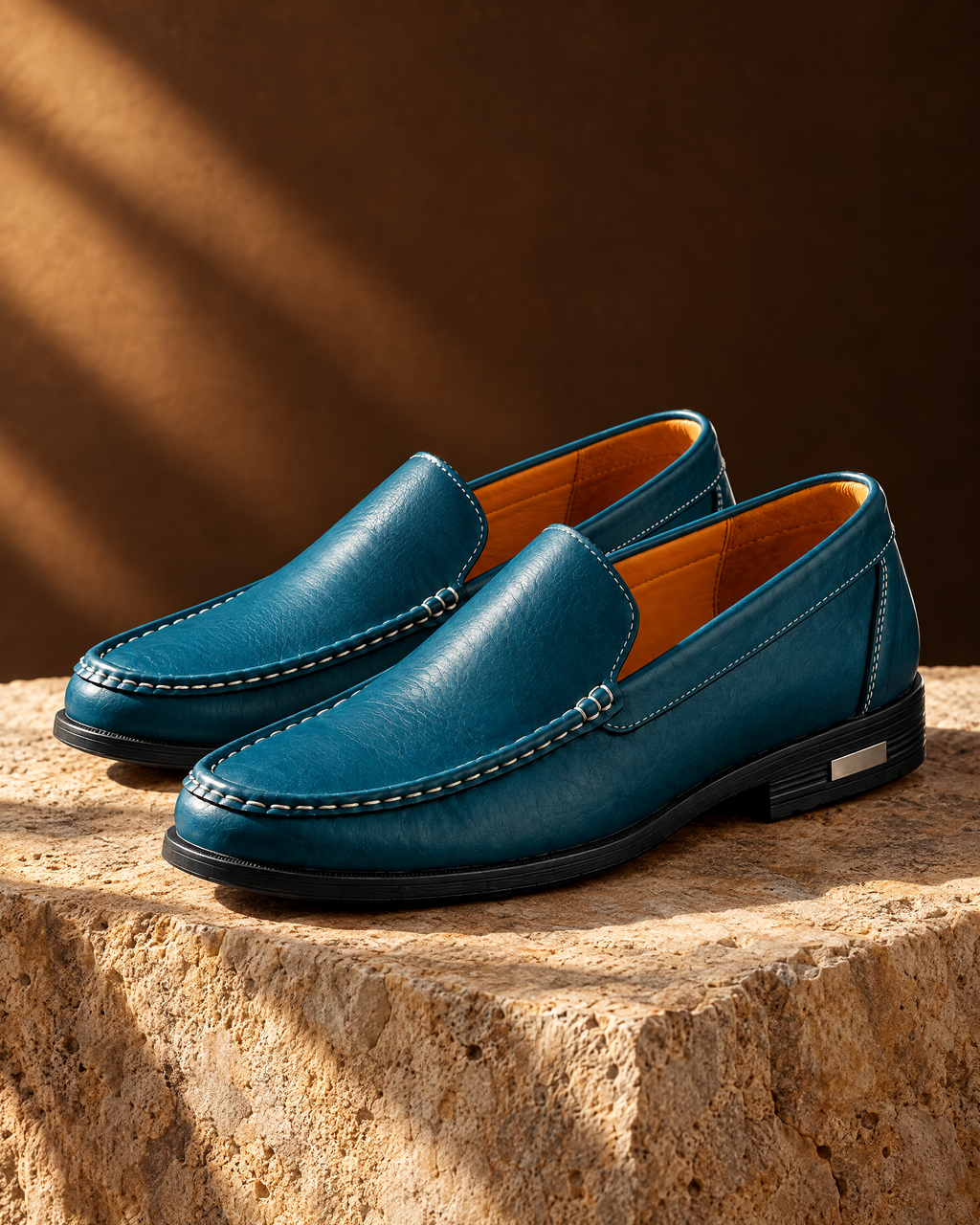Como Leather Loafer in Teal - VIA NOVA