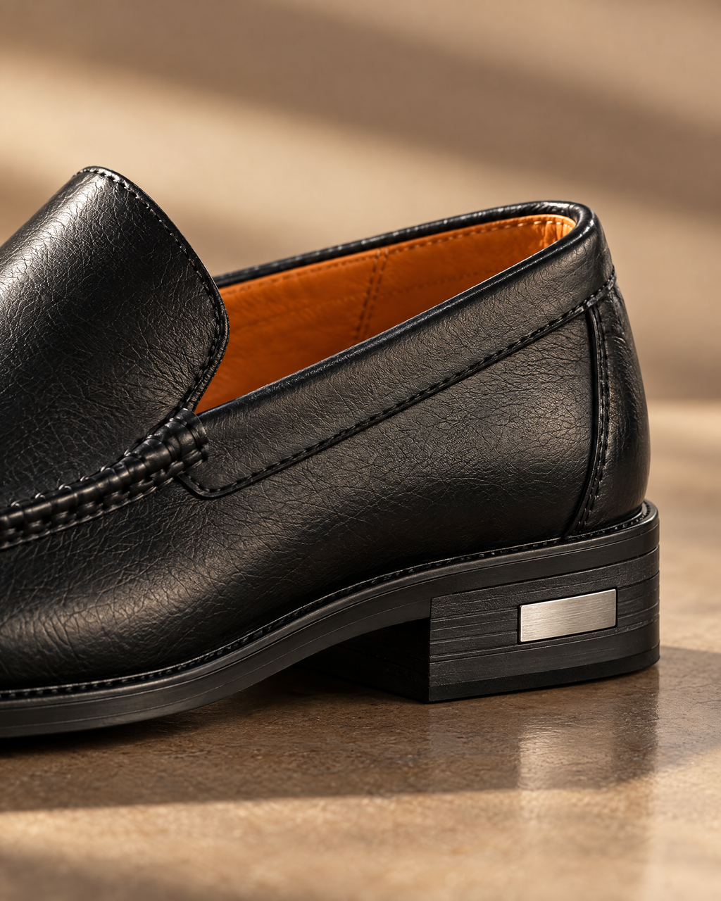 Como Leather Loafer layered sole and silver heel plate - VIA NOVA