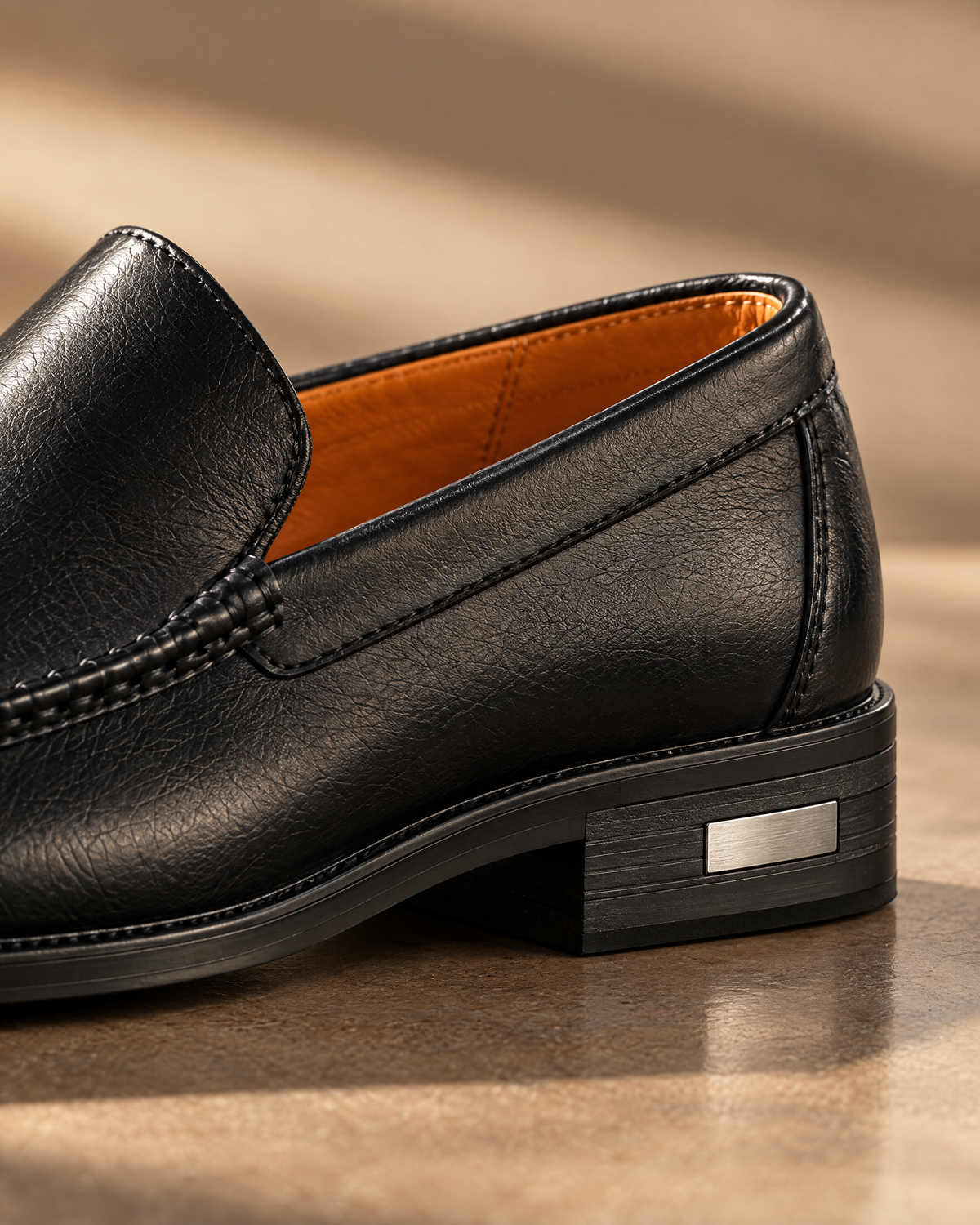 Como Leather Loafer layered sole and silver heel plate - VIA NOVA