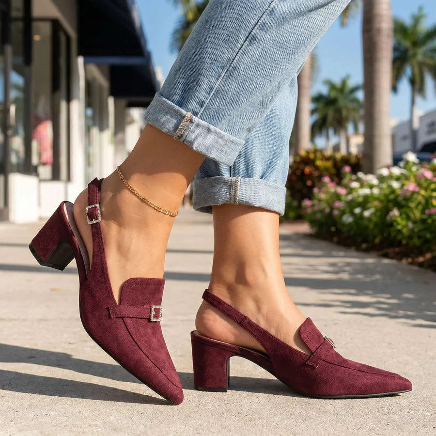 Vivienne Slingback Velvet Heels