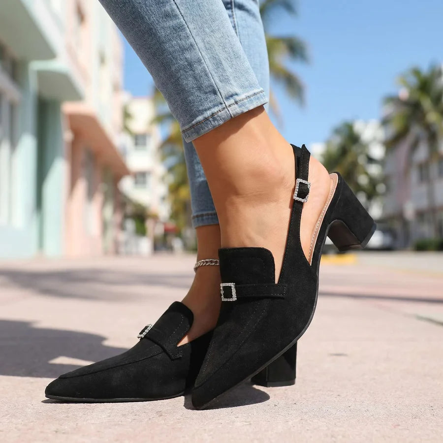 Vivienne Slingback Velvet Heels