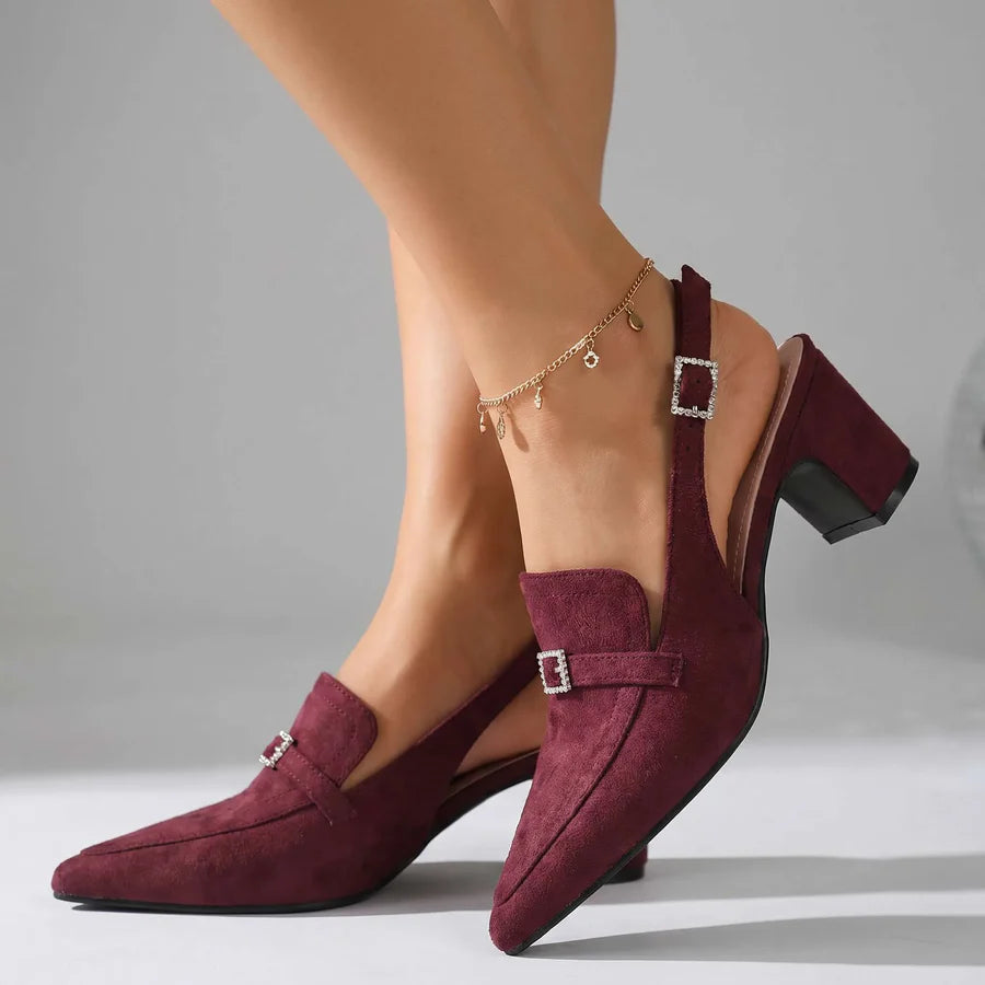 Vivienne Slingback Velvet Heels