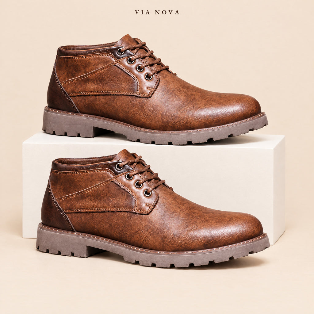 The Modena Orthopedic Lace-Up Boot, studio pair - VIA NOVA
