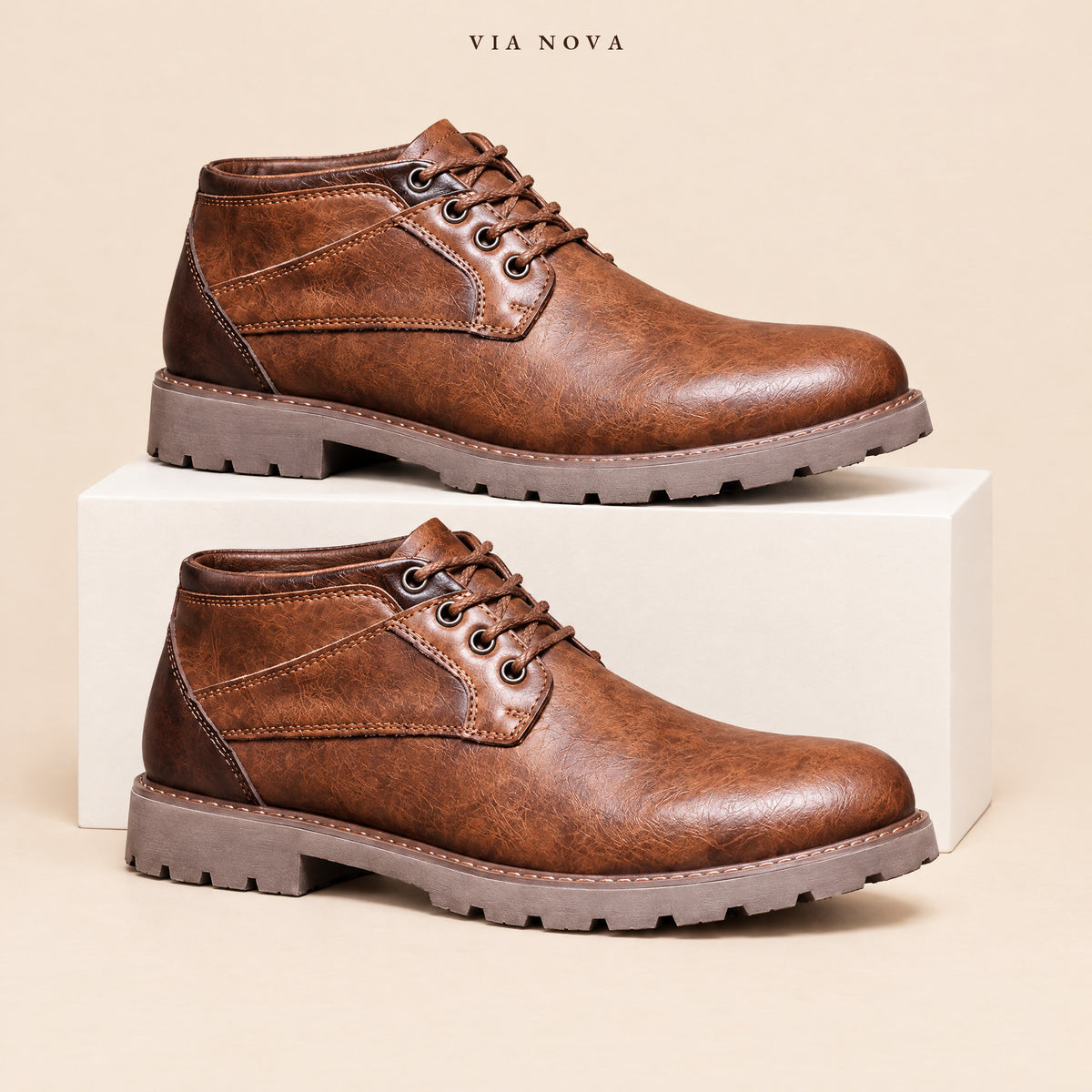 The Modena Orthopedic Lace-Up Boot, studio pair - VIA NOVA
