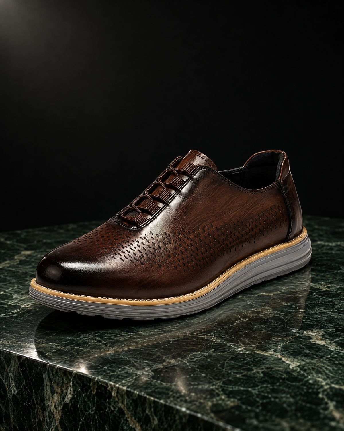 The Oakhurst dress sneaker in brown leather