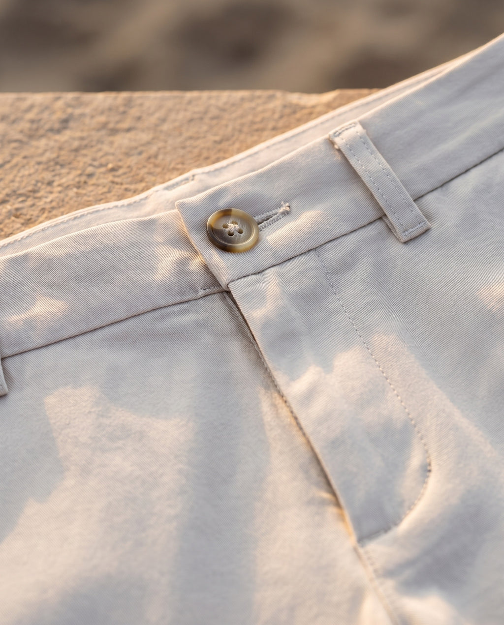 The Lerici Chino - Detail - waistband, button, pocket