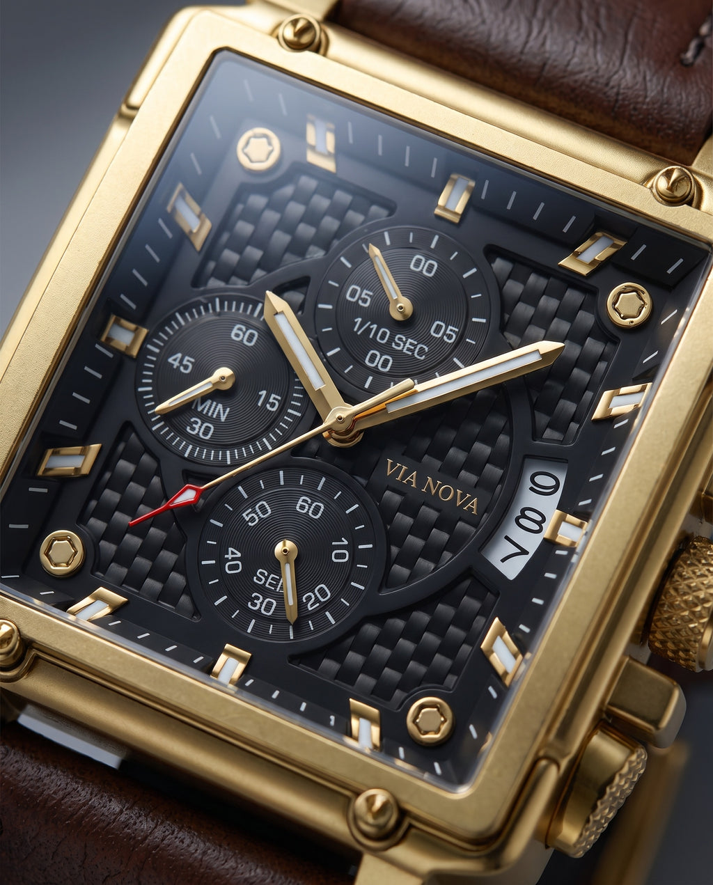 The Sanremo Square Watch - Dial macro