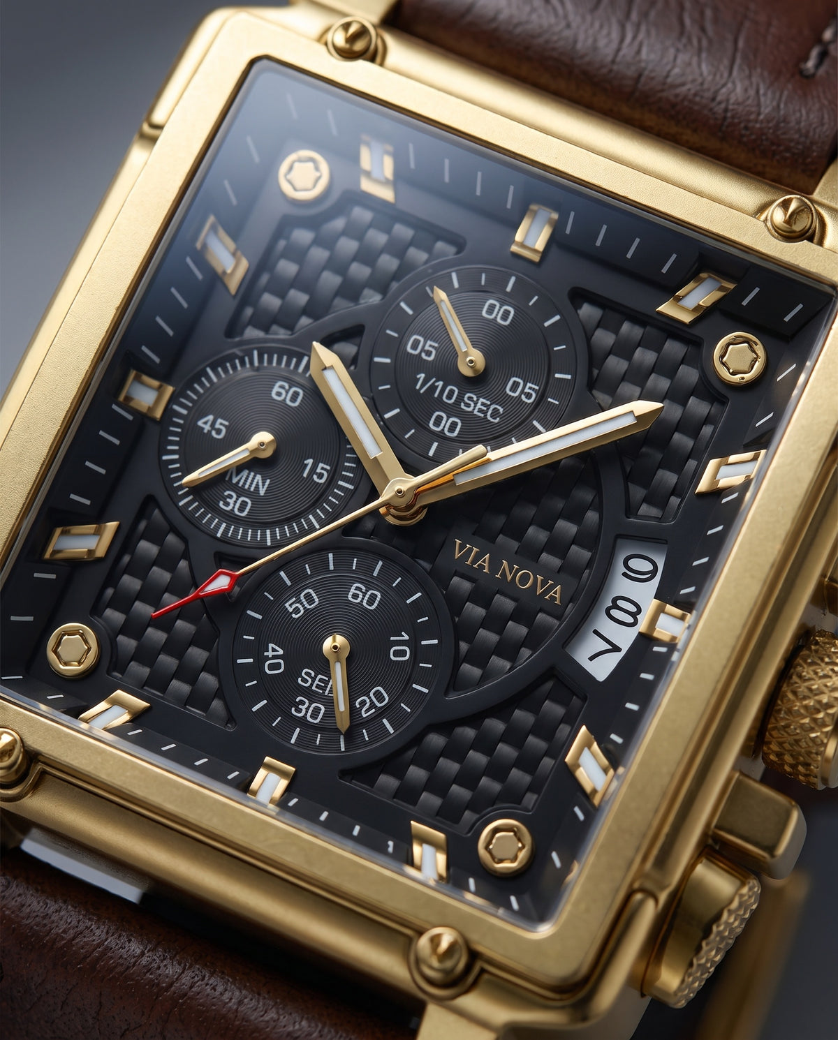 The Sanremo Square Watch - Dial macro